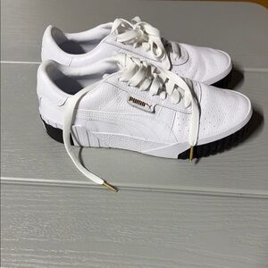 Puma White Sneakers with Black Accents